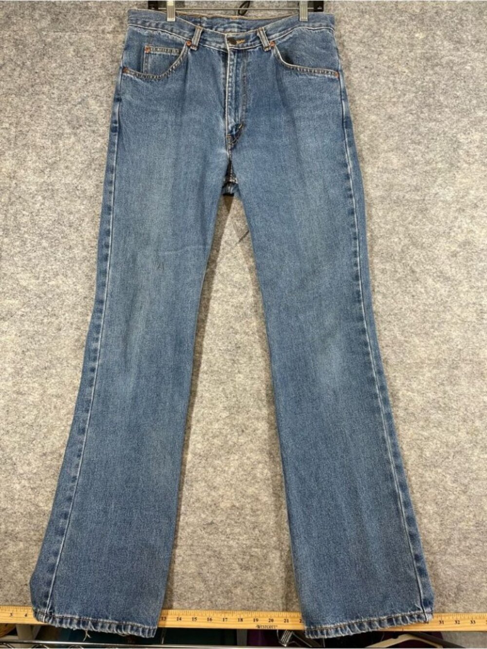 Vintage Levi’s 517 Orange Tab Bootcut Jeans Blue Western Classic Denim